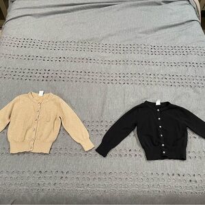 Chic Cardigan Set - Black and Cream